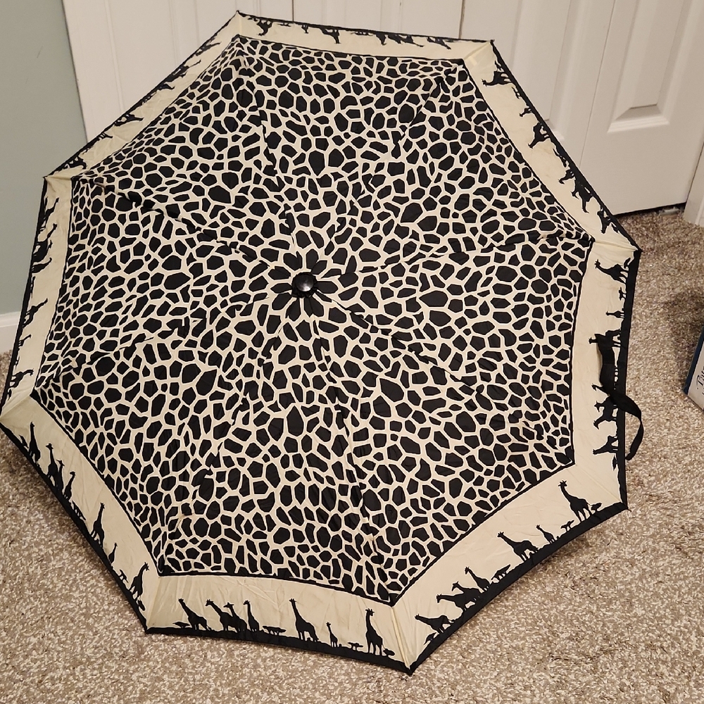 Leopard Print Giraffe Silhouette Wildlife Umbrella